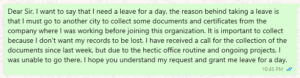 Casual Leave Messages to Boss