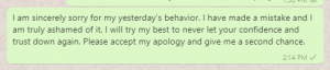 Apology messages for rude behavior