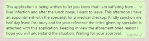 Leave message for doctor appointment