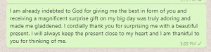 Thank You Message for Unexpected Gift