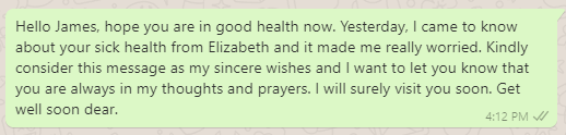 Good health wish message
