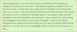 Replying to Teacher's Sorry Message