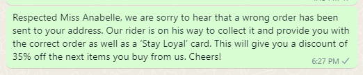 Apology Message to Customer for Wrong Delivery