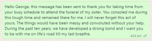 Thank You Message after Funeral to Friends