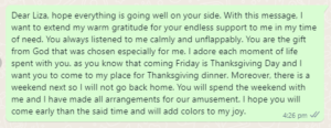 Thanksgiving invitation message to family and coworkers