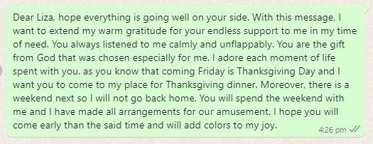 Thanksgiving invitation message to family and coworkers