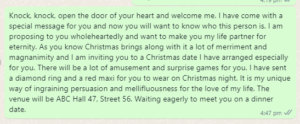 Secret Santa Proposal Message